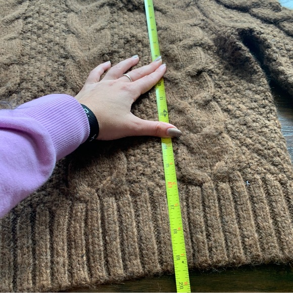 American Eagle | Semi Crop Soft Brown Turtleneck Ribbed Sweater - Picture 8 of 8